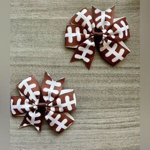 2 Football bows, sports bows, pigtails bows, girls, team hair bows